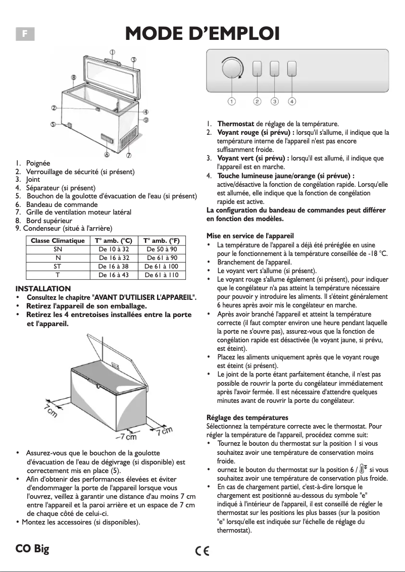 Image de la première page du manuel de l'appareil CO231