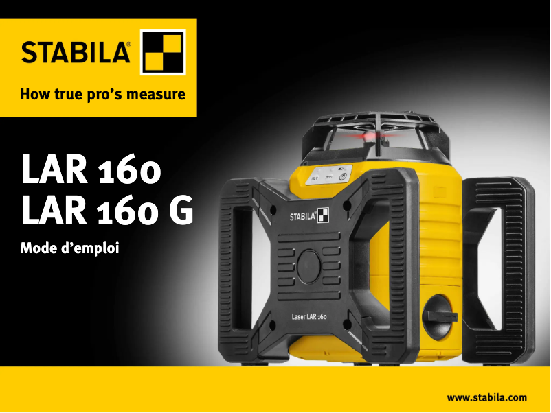 Page 1 de la notice Manuel utilisateur Stabila LAR 160 G