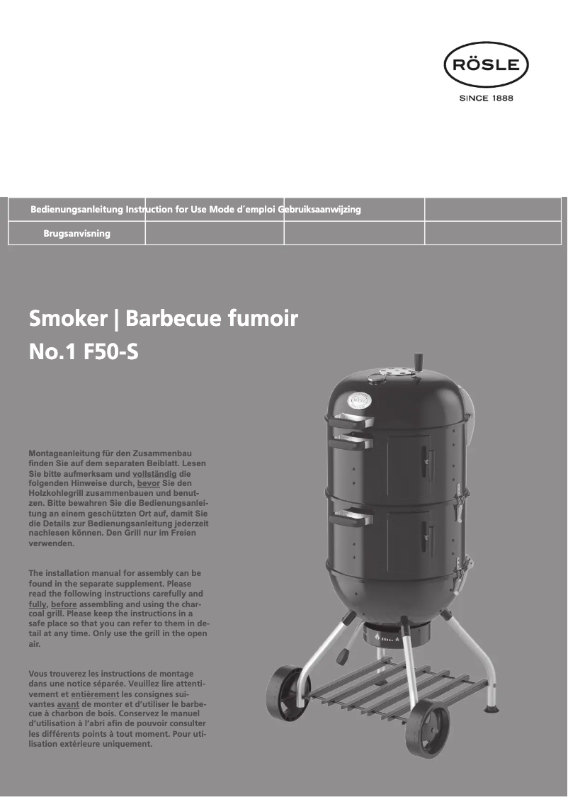 Página 1 del manual Manual de usuario Roesle Smoker No.1 F50-S