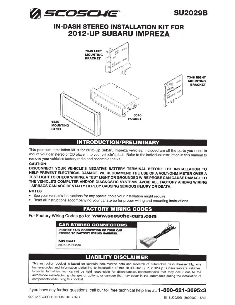 Image de la première page du manuel de l'appareil SU2029B
