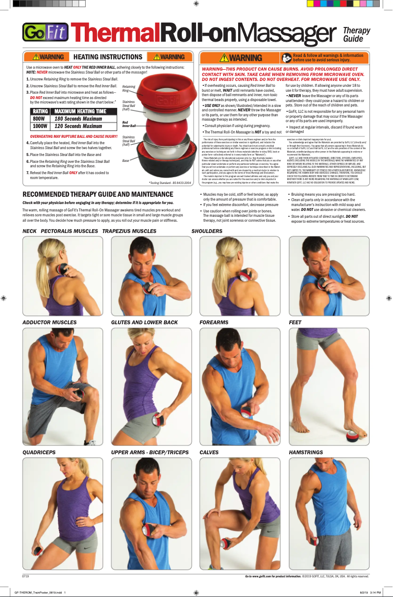 Page n°1 - Manuel utilisateur GoFit Thermal Roll-on Massager