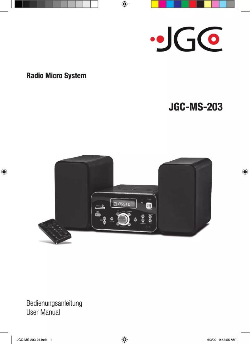 Page 1 de la notice Manuel utilisateur JGC MS-203