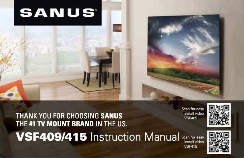 Page n°1 - Manuel utilisateur Sanus VSF409