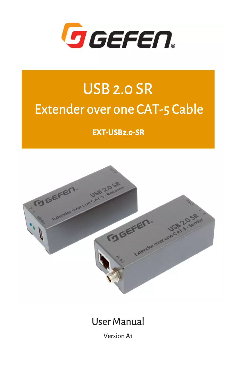 Page 1 de la notice Manuel utilisateur Gefen EXT-USB2.0-SR