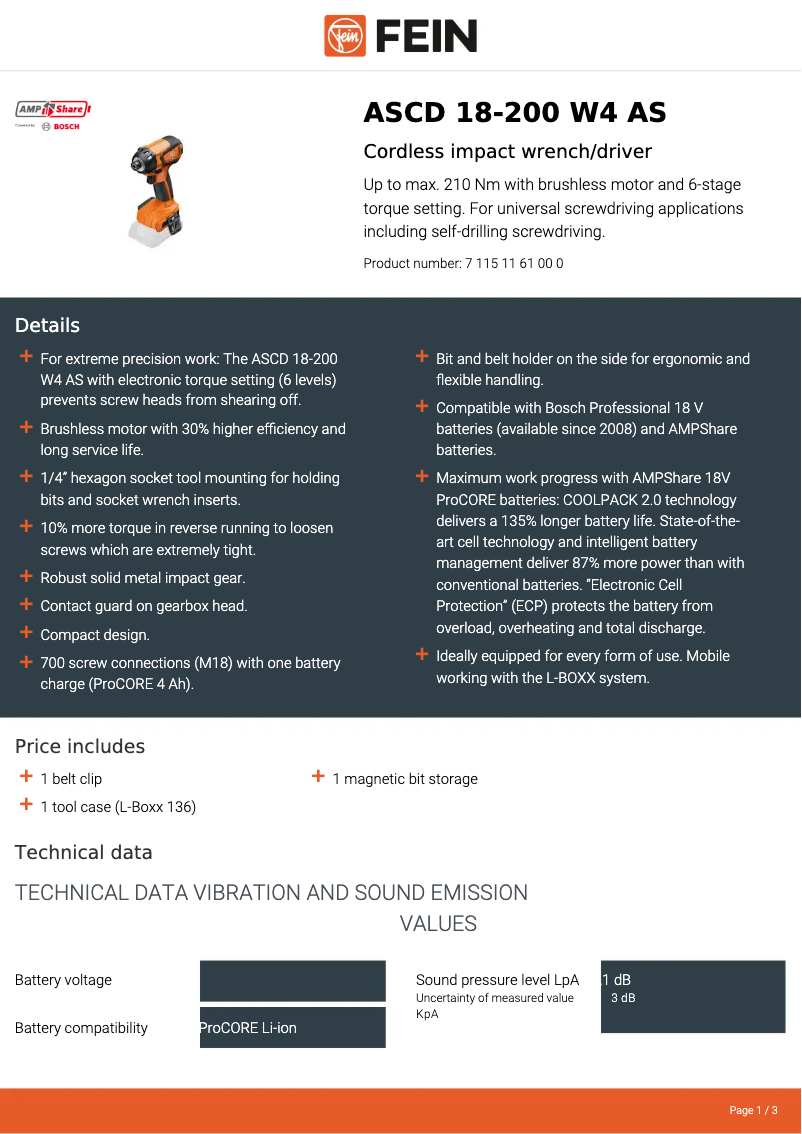 Image de la première page du manuel de l'appareil ASCD 18-200 W4