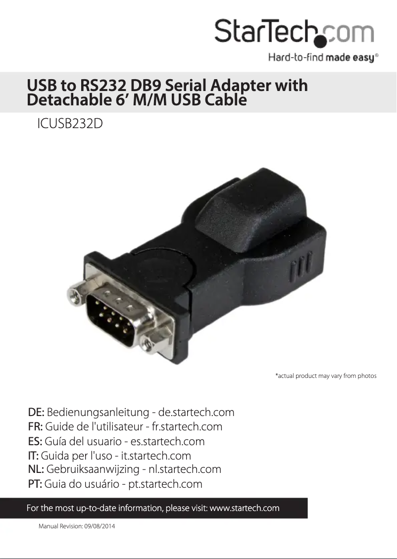 Image de la première page du manuel de l'appareil ICUSB232D