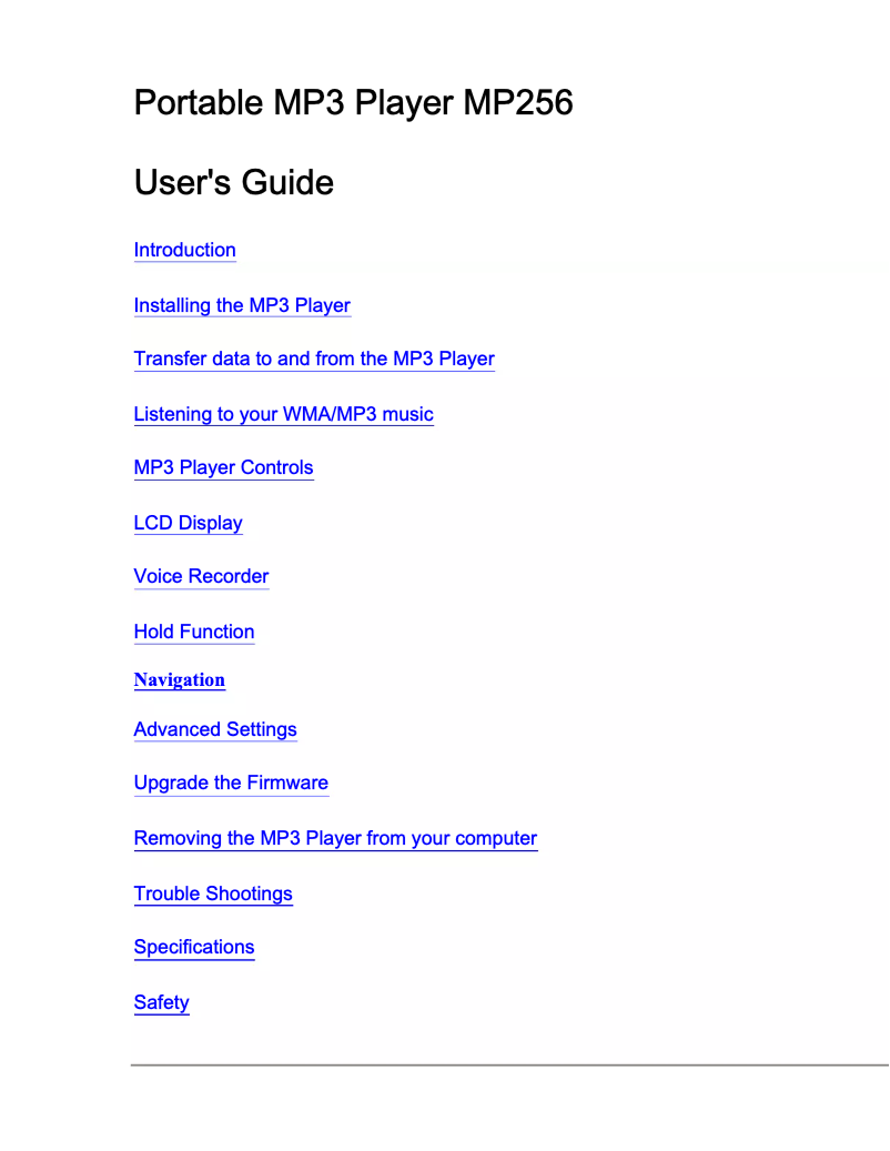 Page 1 de la notice Manuel utilisateur Curtis MP256E