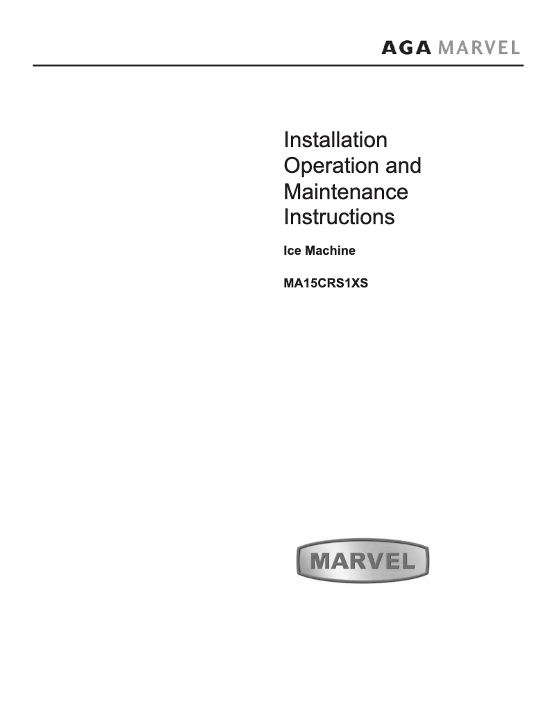 Page n°1 - Manuel utilisateur Marvel MA15CRS1XS