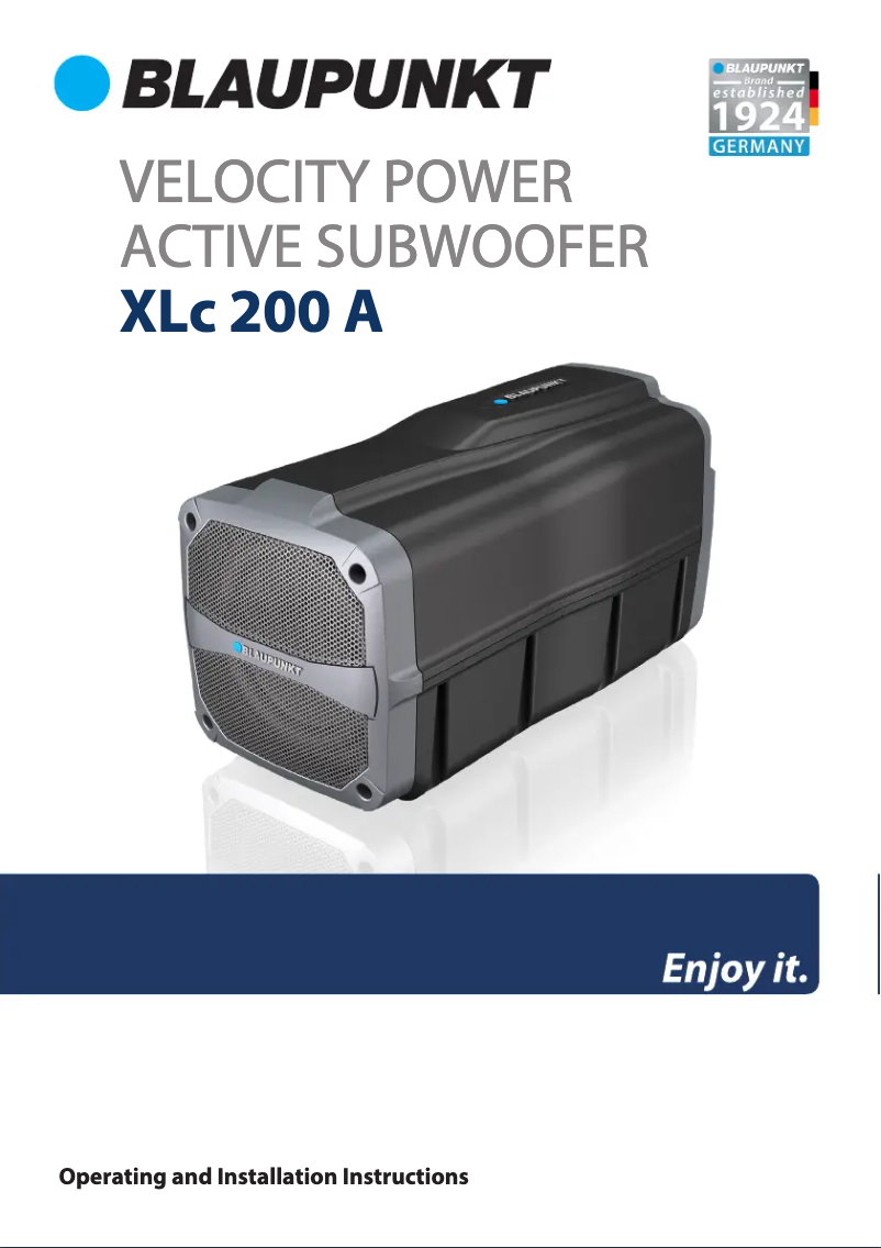 Image de la première page du manuel de l'appareil XLc 200 A