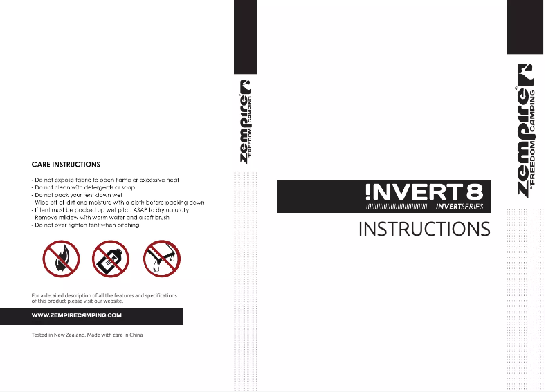 Page n°1 - Manuel utilisateur Zempire Invert 8