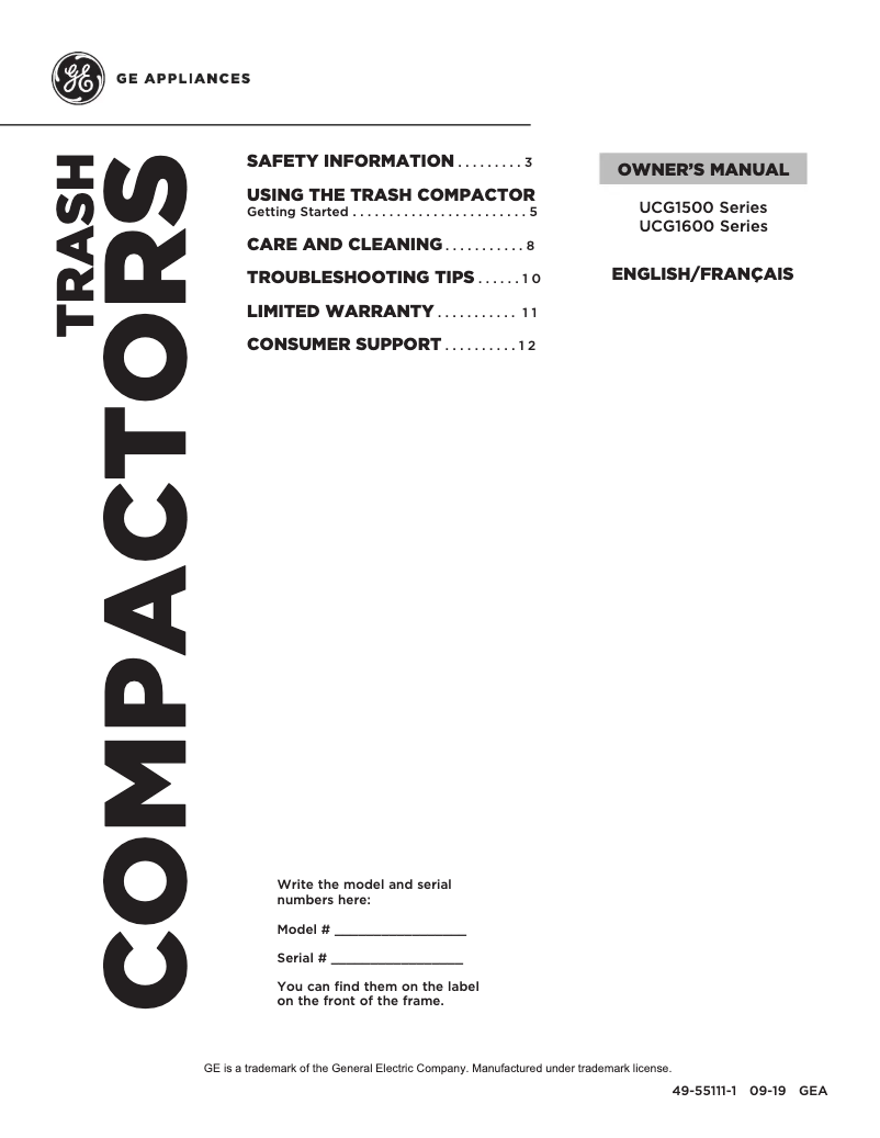 Imagen de la primera página del manual del dispositivo UCG1680LSS