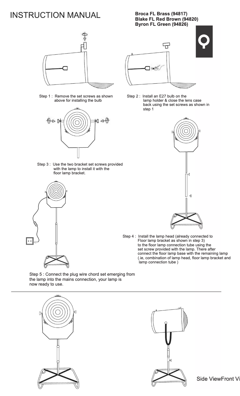Image de la première page du manuel de l'appareil Blake