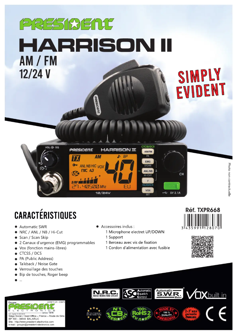 Image de la première page du manuel de l'appareil Harrison II