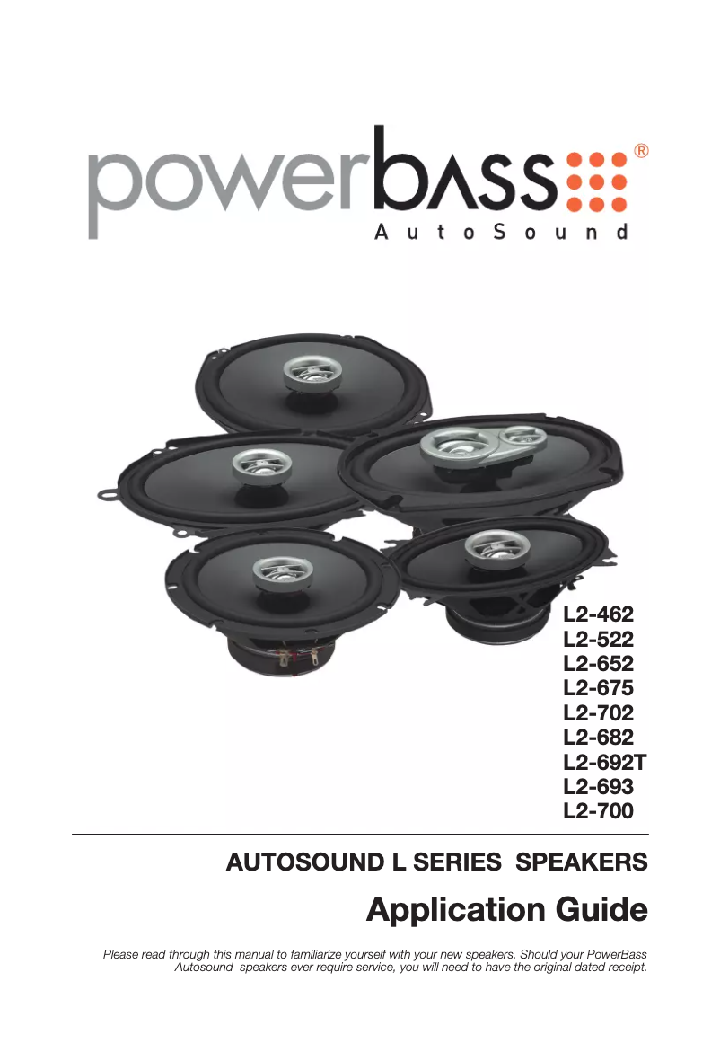 Page 1 de la notice Manuel utilisateur PowerBass AutoSound L2-692T