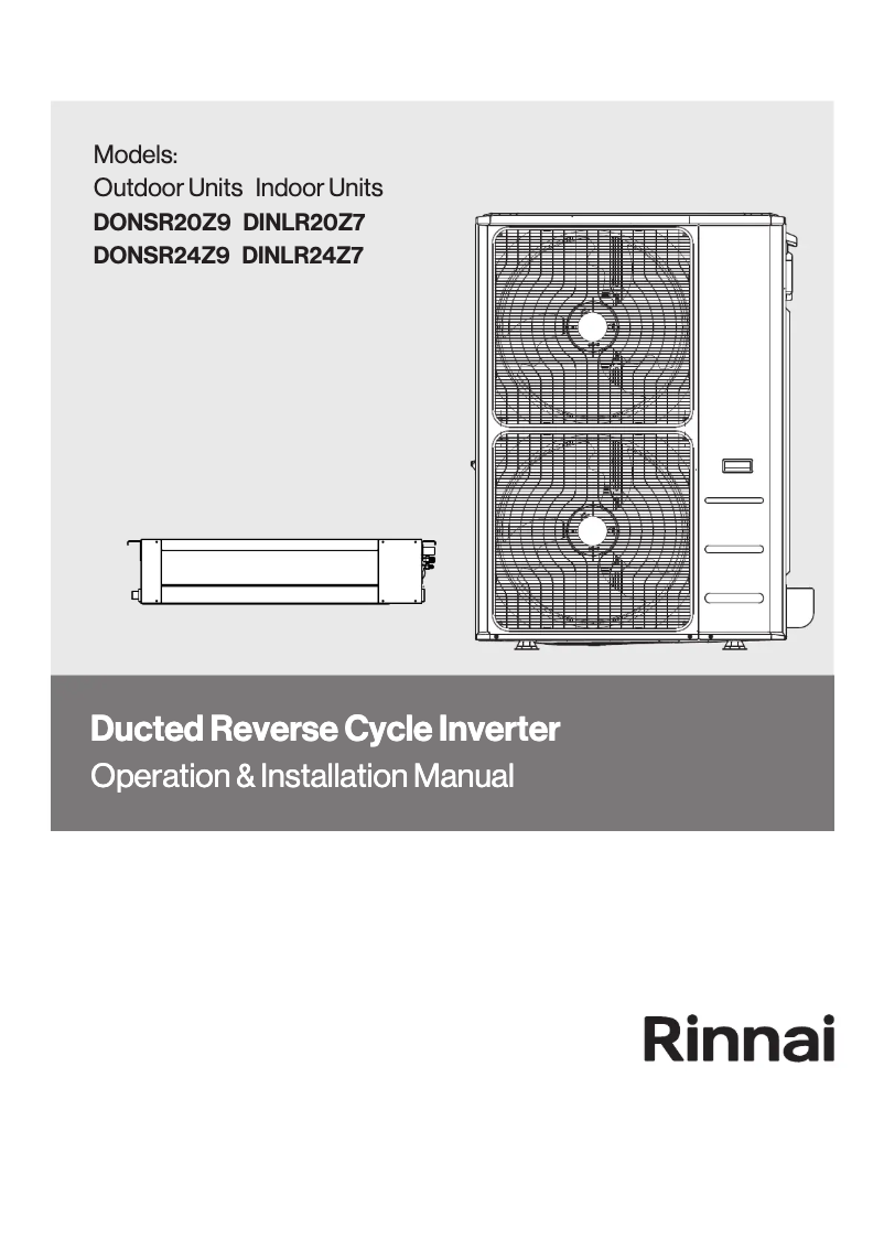 Page n°1 - Manuel utilisateur Rinnai DINLR20Z7