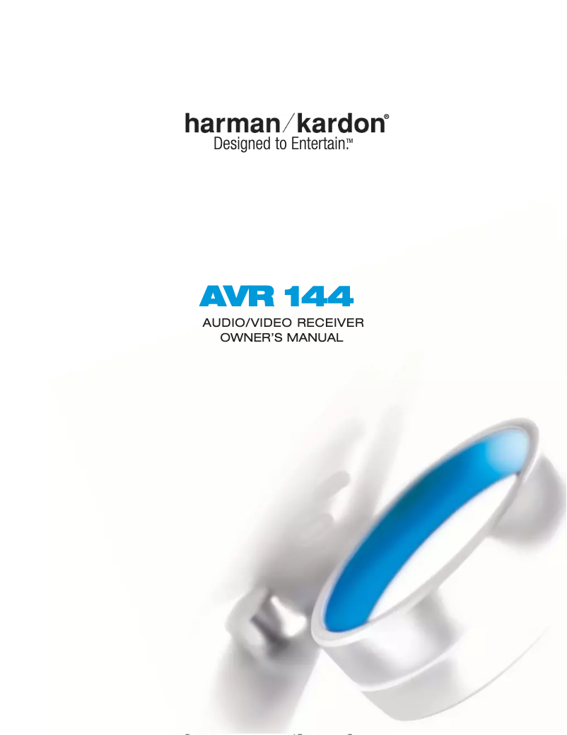 Page n°1 - Manuel utilisateur Harman Kardon AVR 144