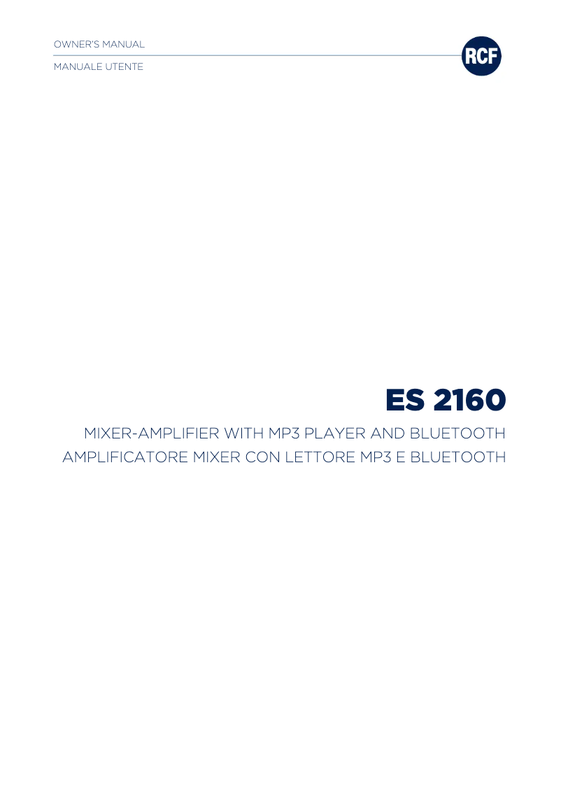 First page image of the manual for ES 2160