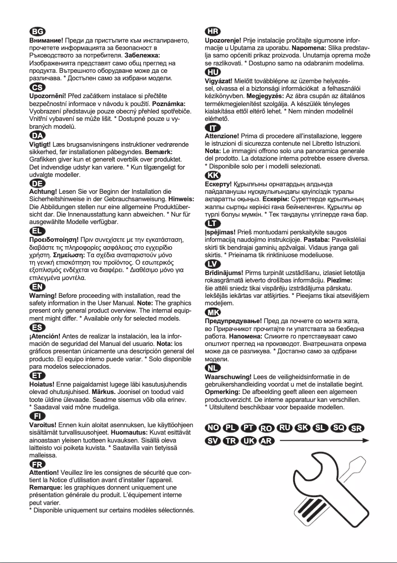 Page 1 de la notice Guide d'installation Electrolux SC390ICN