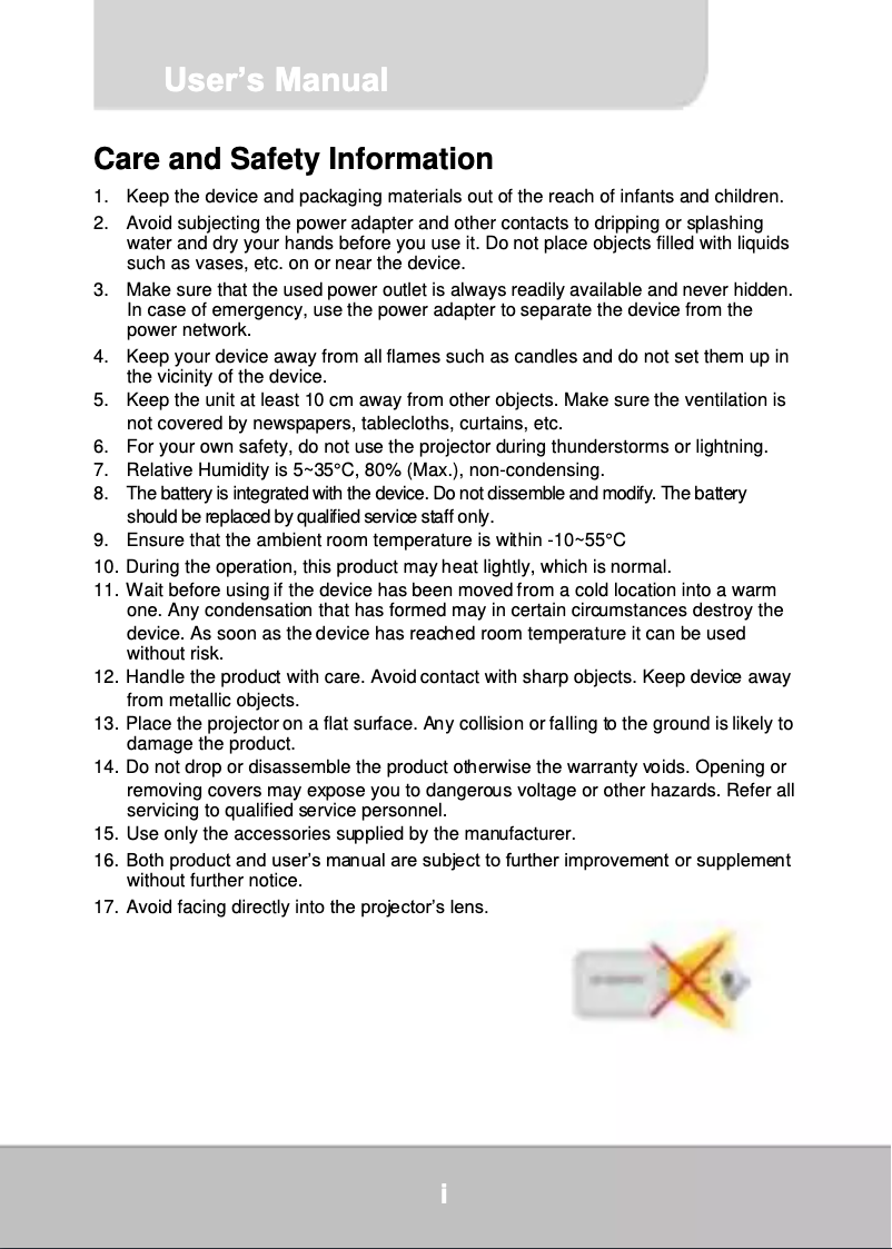 Image de la première page du manuel de l'appareil ProjectorPad P70