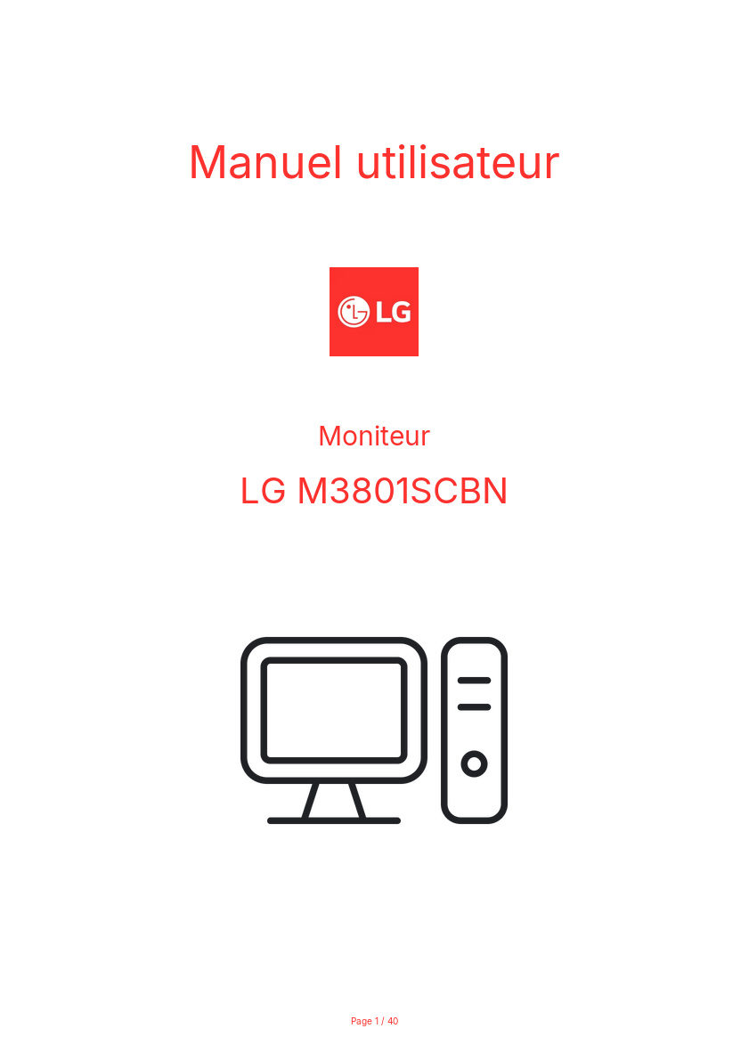 Page n°1 - Manuel utilisateur LG M3801SCBN