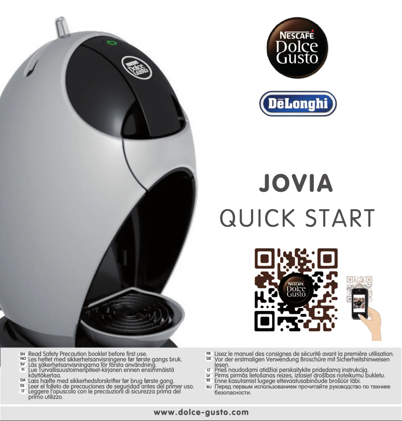 Image de la première page du manuel de l'appareil Nescafé Dolce Gusto Jovia EDG 250