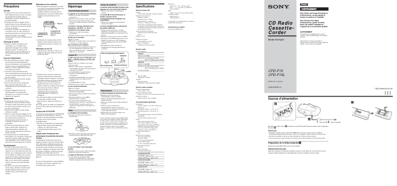 Page n°1 - Manuel utilisateur Sony CFD-F10L