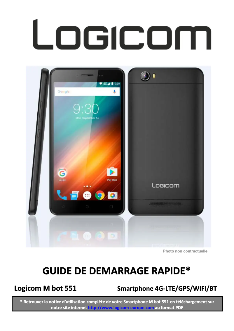 Page 1 de la notice Manuel utilisateur Logicom M Bot 551