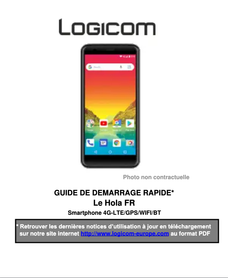 Page n°1 - Manuel utilisateur Logicom Le Hola