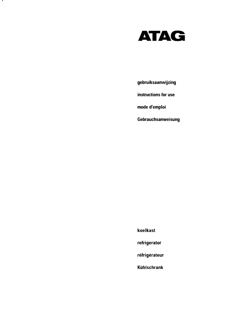 Page 1 de la notice Manuel utilisateur Atag KA2092DL