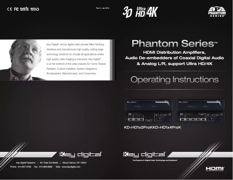 Page n°1 - Manuel utilisateur Key Digital Phantom KD-HD1X2PROK