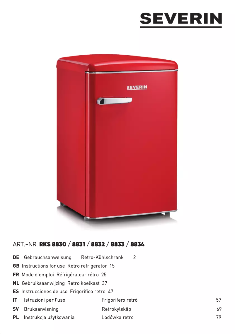 Page n°1 - Manuel utilisateur Severin RKS 8831 Retro