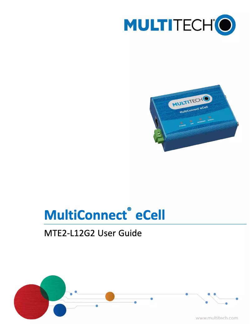 Image de la première page du manuel de l'appareil MultiConnect eCell