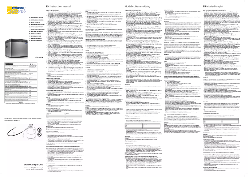 Page 1 de la notice Manuel utilisateur Campart Travel CB-8676