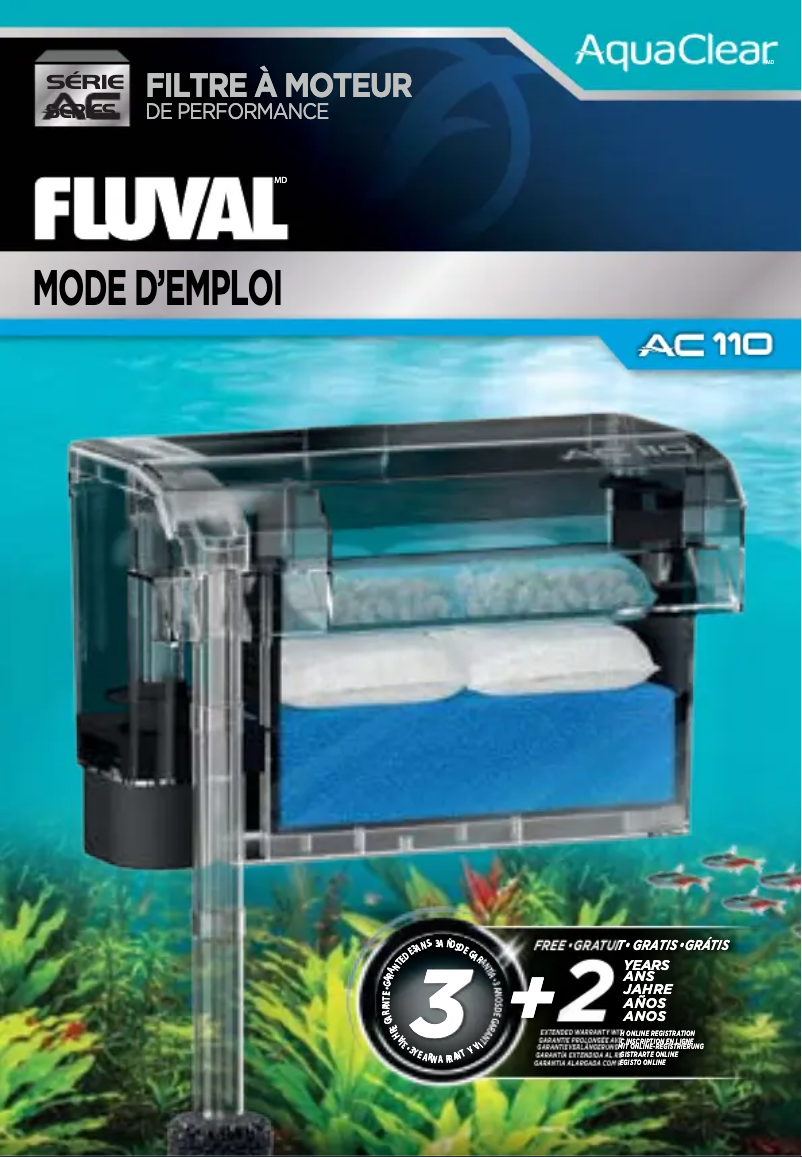 Page 1 de la notice Manuel utilisateur Fluval AquaClear AC50