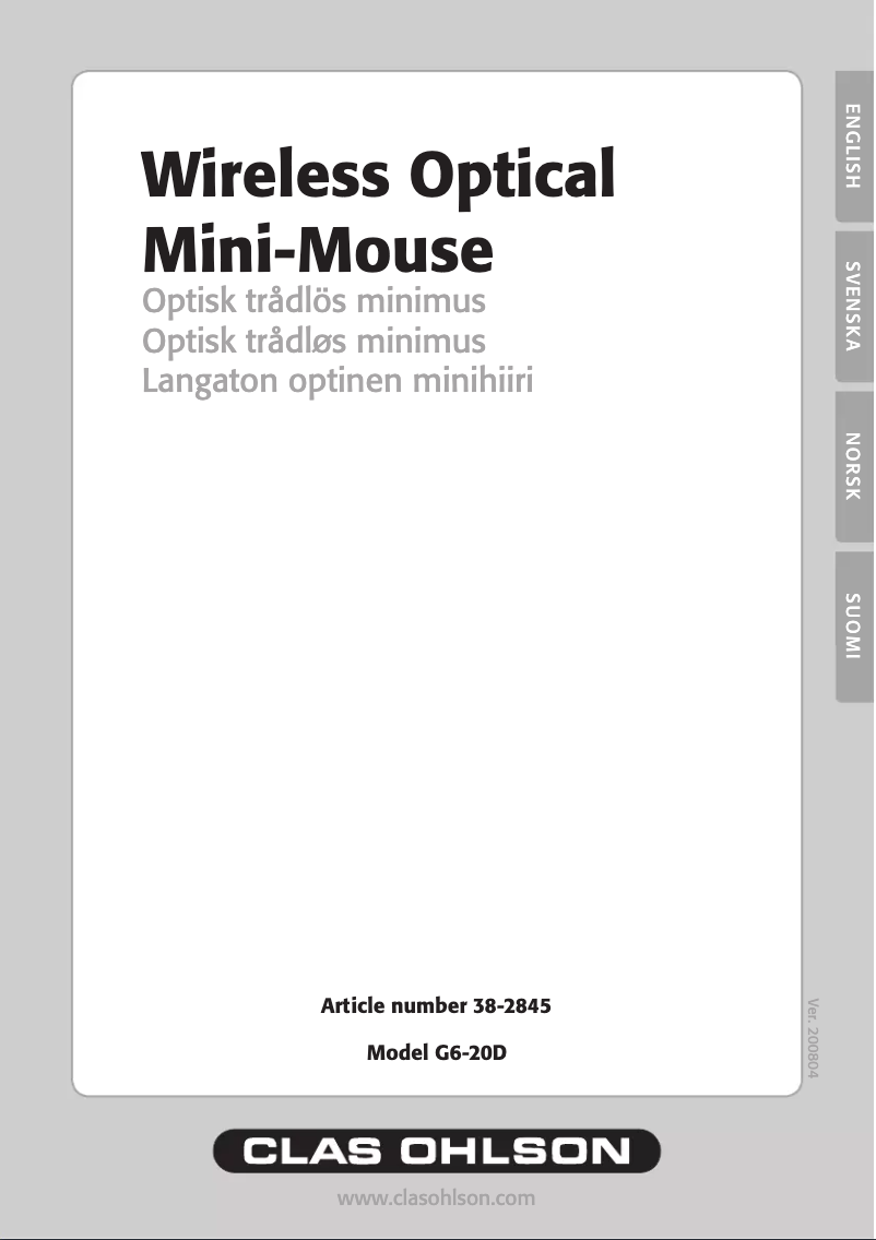 Image de la première page du manuel de l'appareil BW-26D