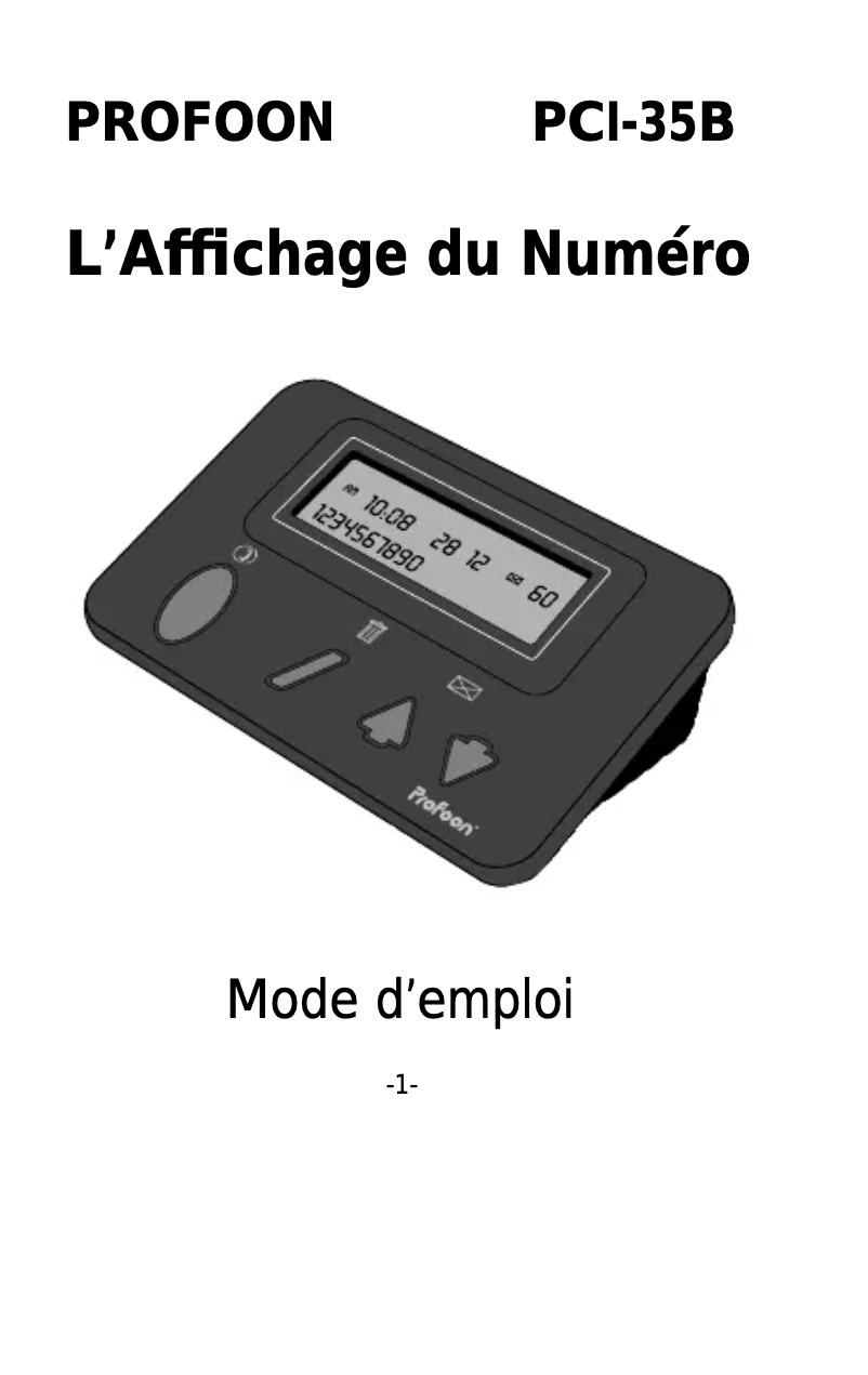Page 1 de la notice Manuel utilisateur Profoon PCI-35B