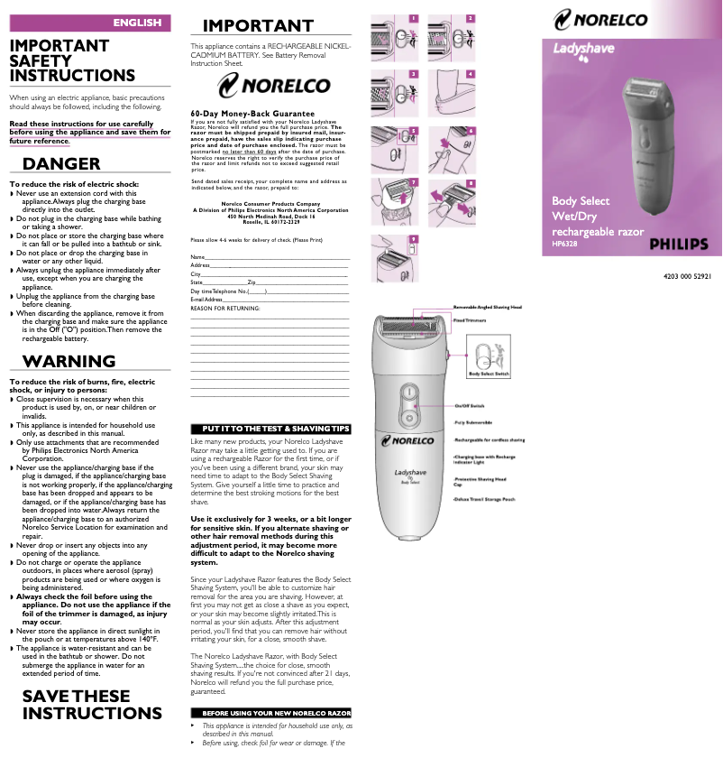 Image de la première page du manuel de l'appareil HP6328