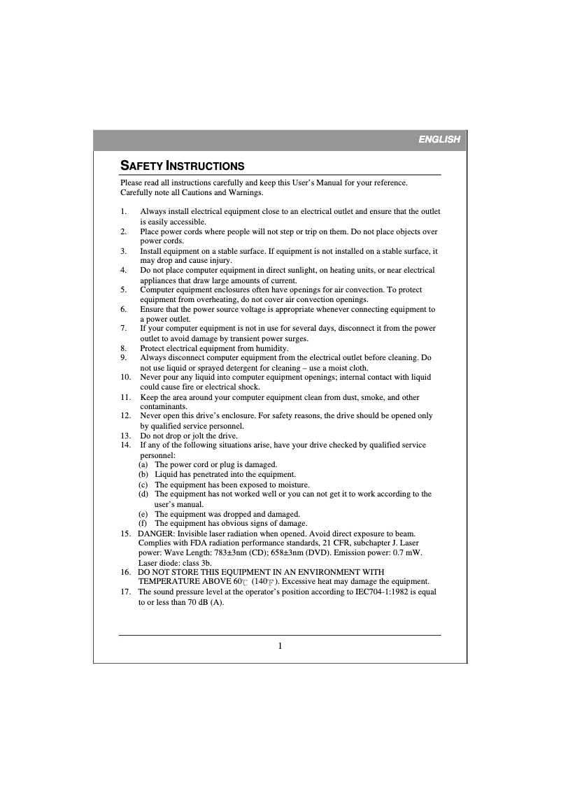 Image de la première page du manuel de l'appareil iHES208