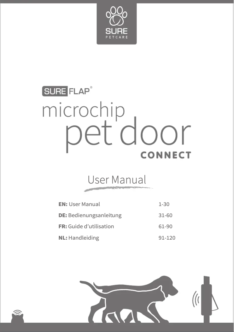 Page 1 de la notice Manuel utilisateur Sure Petcare SureFlap Connect Microchip