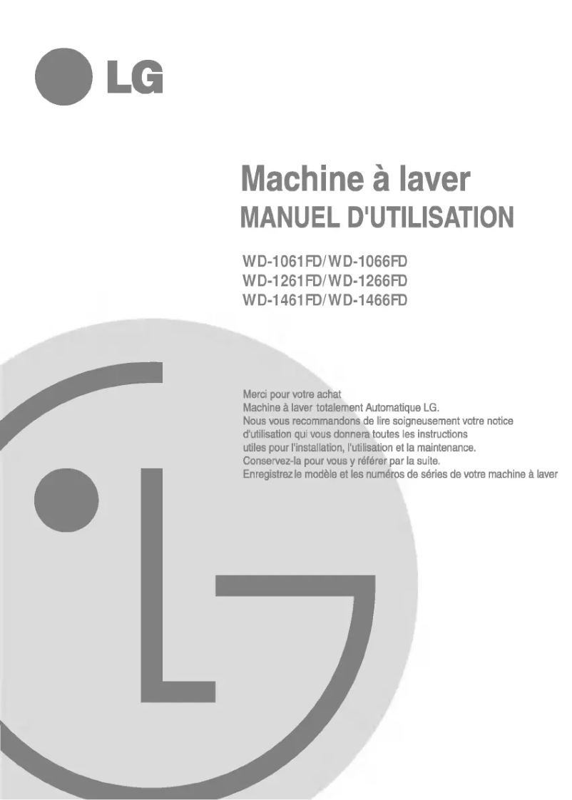 Page n°1 - Manuel utilisateur LG WD-1466FD