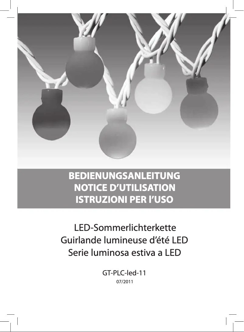 Page n°1 - Manuel utilisateur GlobalTronics GT-LCS-11_GT-PLC-led-11