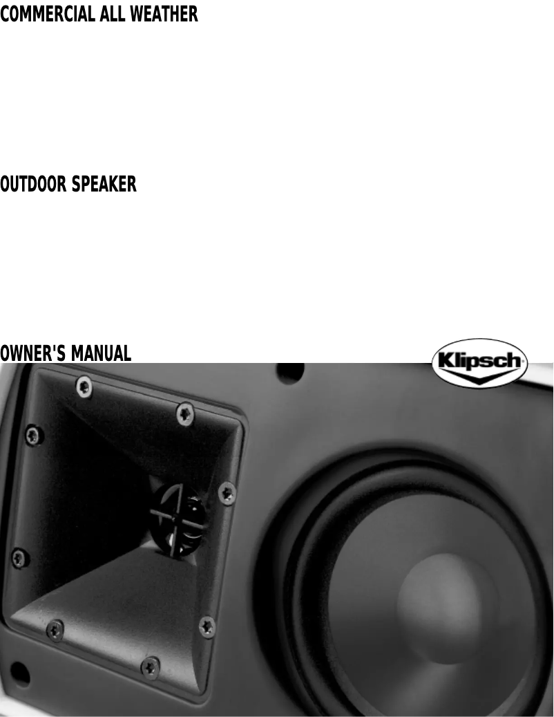 Page 1 de la notice Manuel utilisateur Klipsch CA-650T