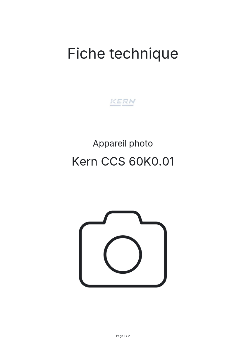 Page n°1 - Fiche technique Kern CCS 60K0.01