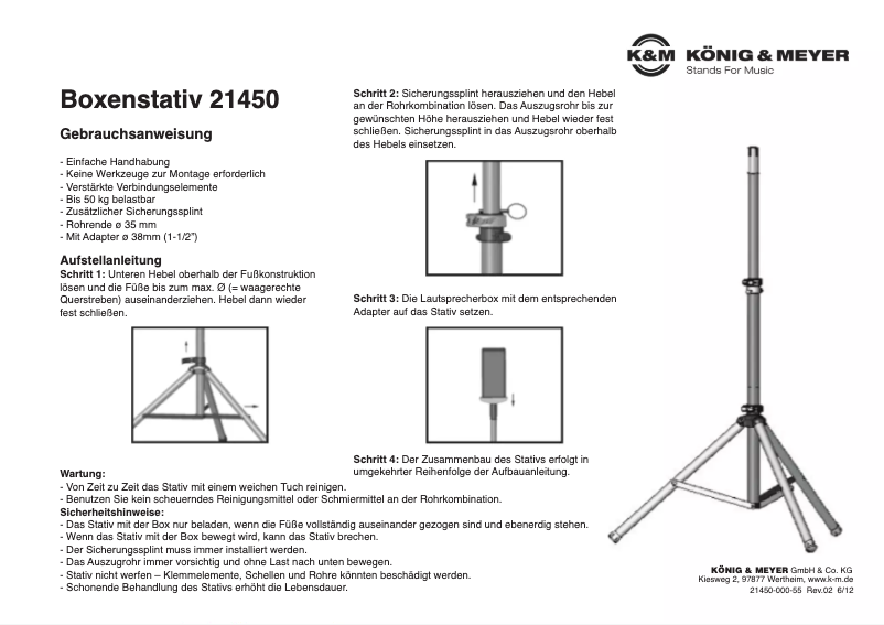 Page n°1 - Manuel utilisateur Konig & Meyer 21450
