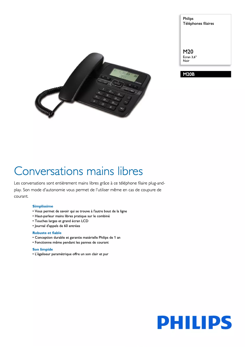 Image de la première page du manuel de l'appareil M20