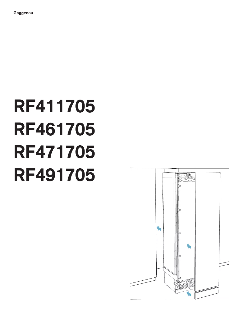Page 1 of the manual Installation Guide Gaggenau RF491705
