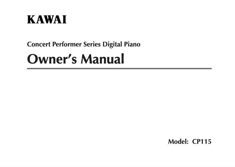 Page n°1 - Manuel utilisateur Kawai CP115