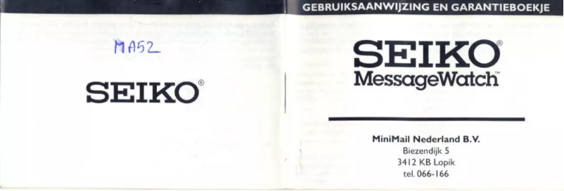 Page n°1 - Manuel utilisateur Seiko MA52