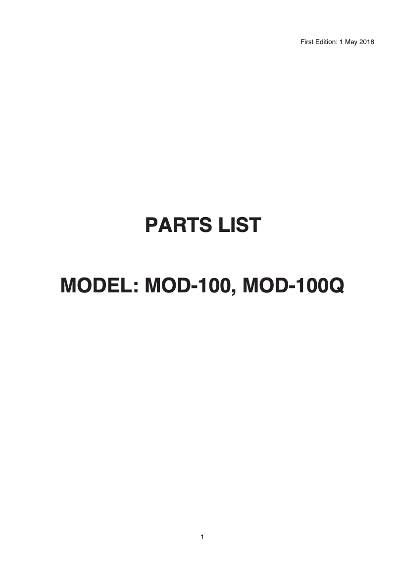 Image de la première page du manuel de l'appareil MOD-100Q