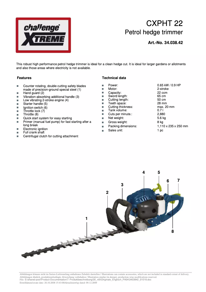 Image de la première page du manuel de l'appareil CXPHT 22